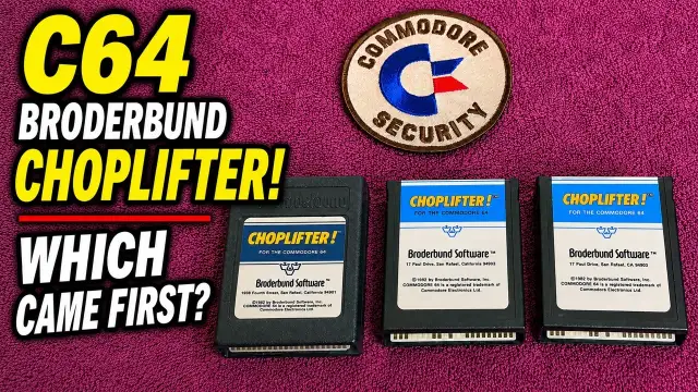Commodore 64 Choplifter Game Cartridge Variations (Broderbund)